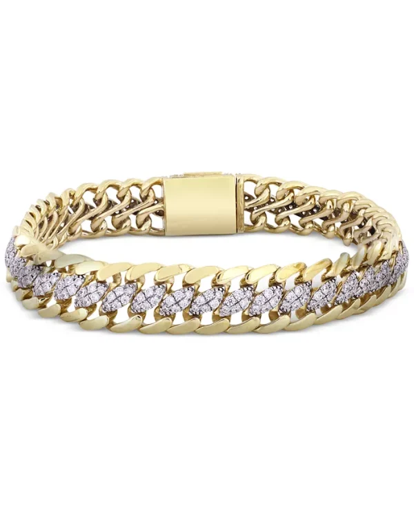 Men's Diamond Curb Link Chain Bracelet (5 ct. t.w.) in 10k Gold