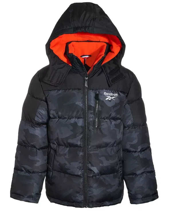 Big Boys Quilted Full-Zip Hooded Puffer Jacket