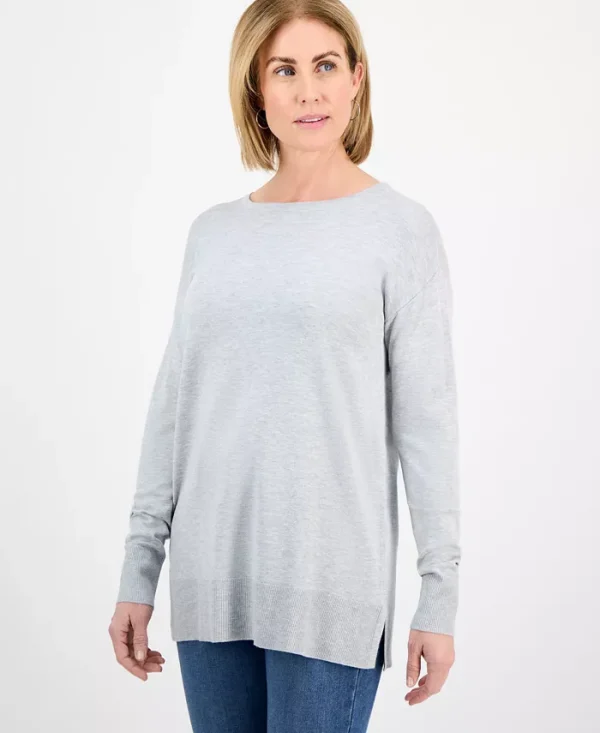 Petite Fine-Gauge Tunic Sweater