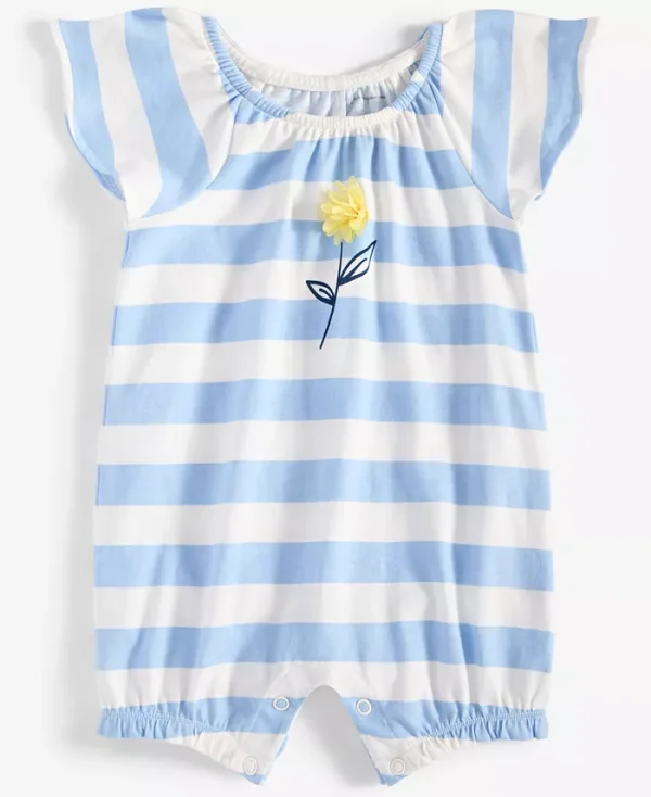 Baby Girls Bold Stripe Flower Sunsuit