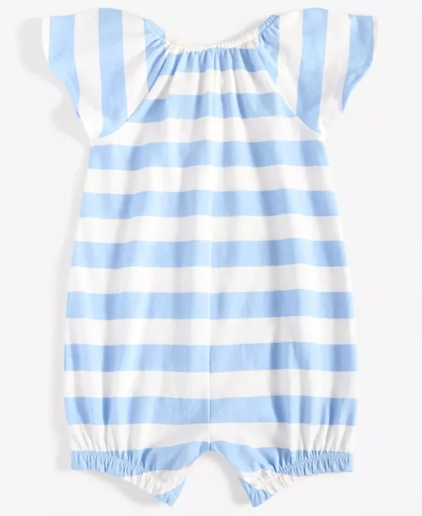 Baby Girls Bold Stripe Flower Sunsuit - Image 3